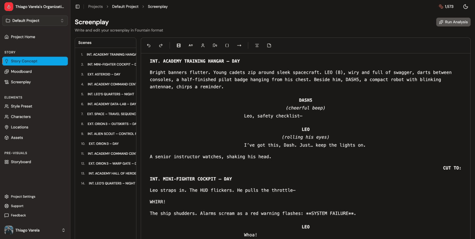 Screenplay editor with automatic scene parsing